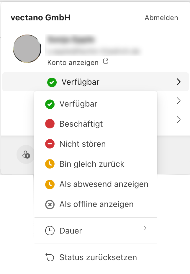 Abwesenheit in Microsoft Teams einstellen